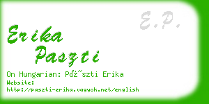 erika paszti business card